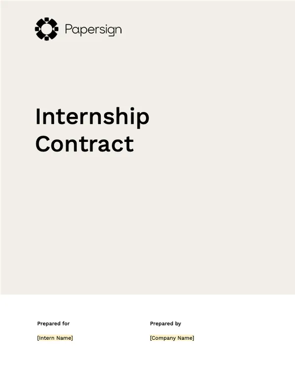 Internship Agreement Template