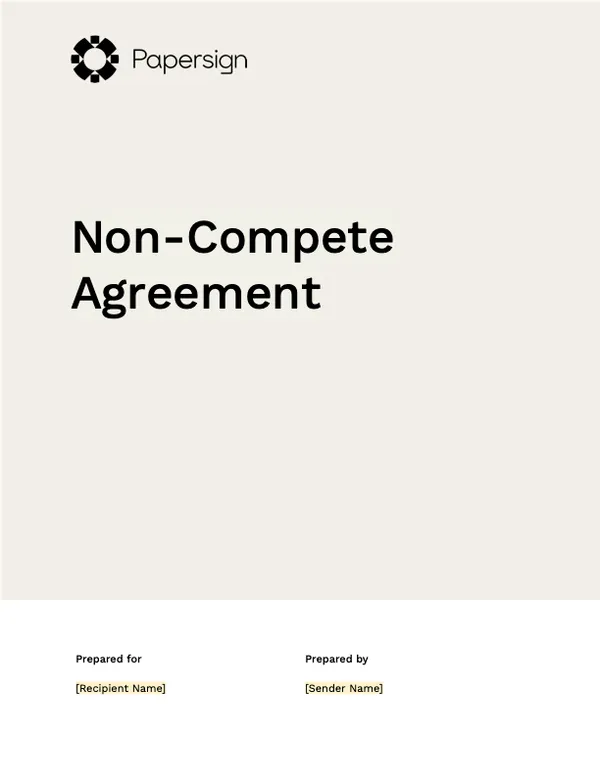 Non-Compete Agreement Template