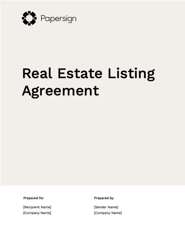 Real Estate Listing Agreement