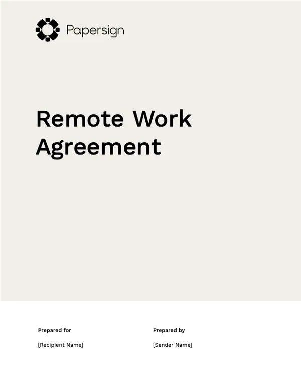 Remote Work Agreement Template