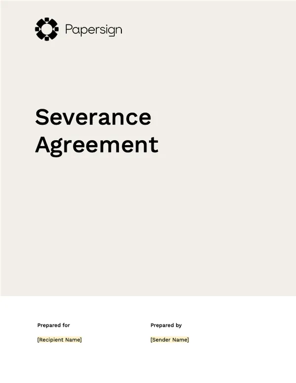 Severance Agreement Template