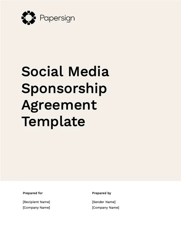 Social Media Sponsorship Agreement