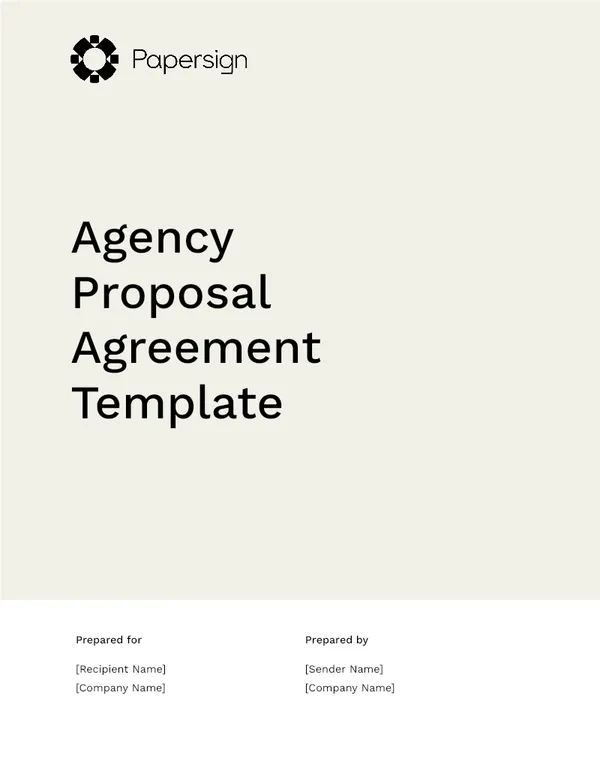 Agency Proposal Agreement Template