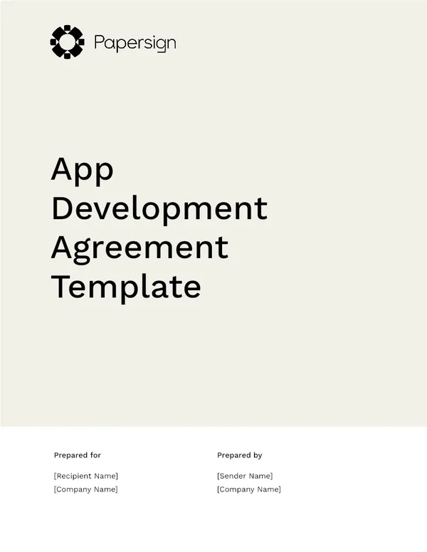 App Development Agreement Template