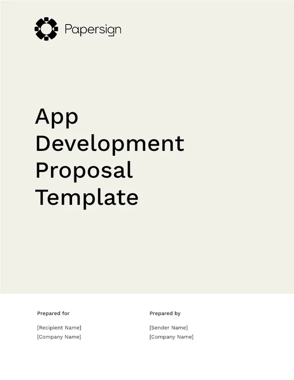 App Development Proposal Template