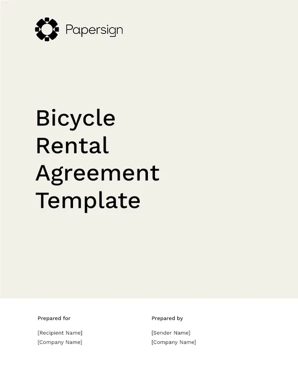 Bicycle Rental Agreement Template