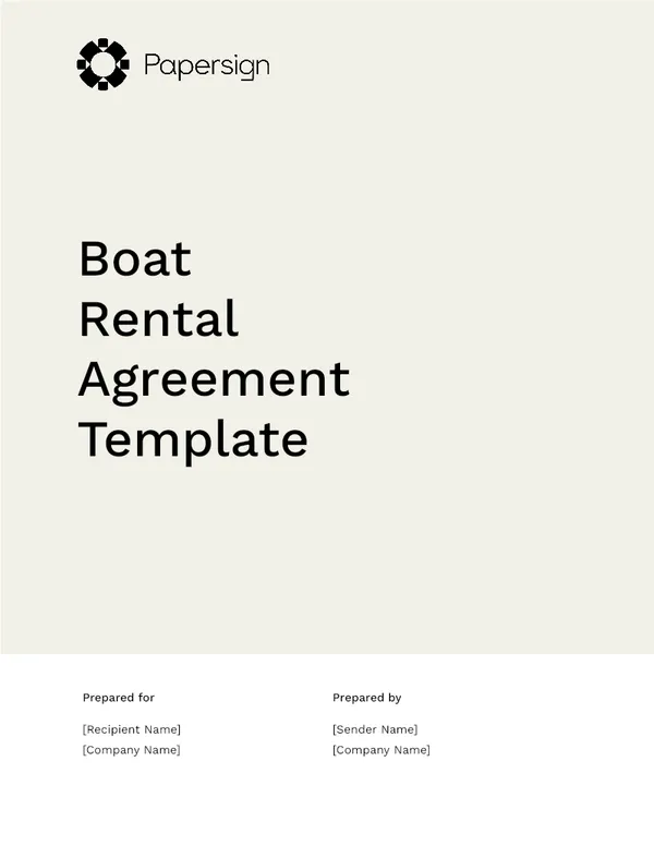Boat Rental Agreement Template