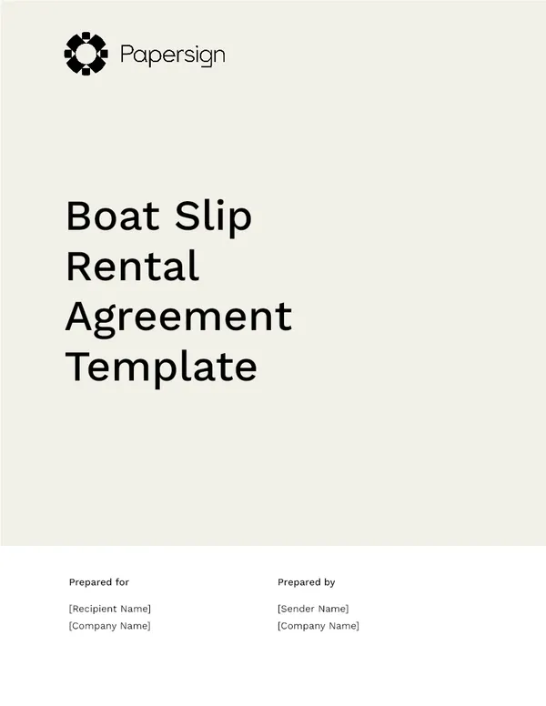 Boat Slip Rental Agreement Template