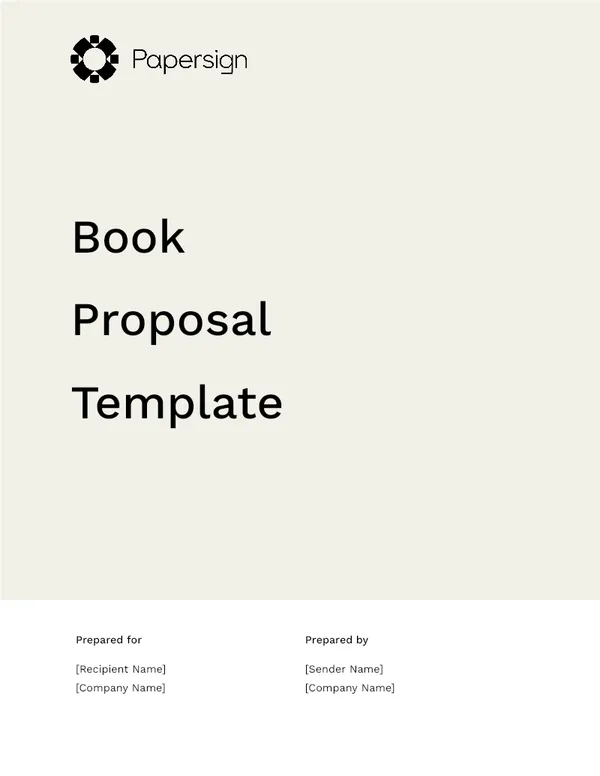 Book Proposal Template