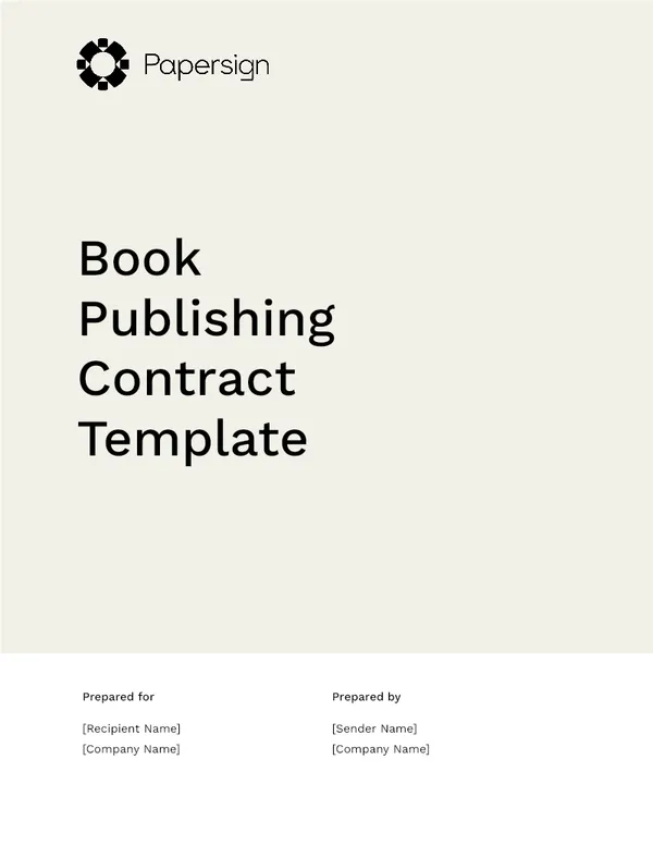 Book Publishing Contract Template