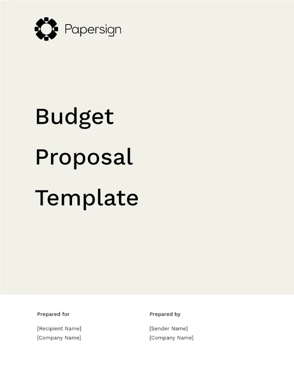 Budget Proposal Template
