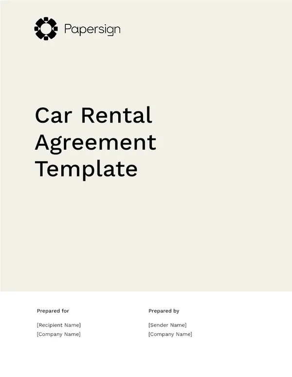 Car Rental Agreement Template