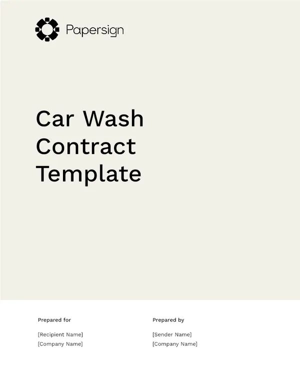 Car Wash Contract Template