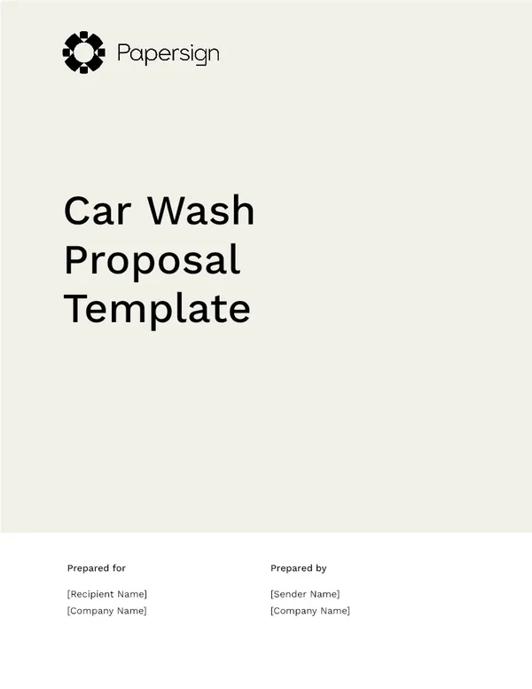 Car Wash Proposal Template