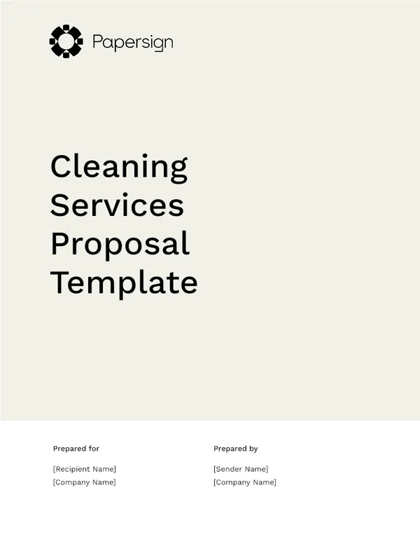 Cleaning Service Proposal Template