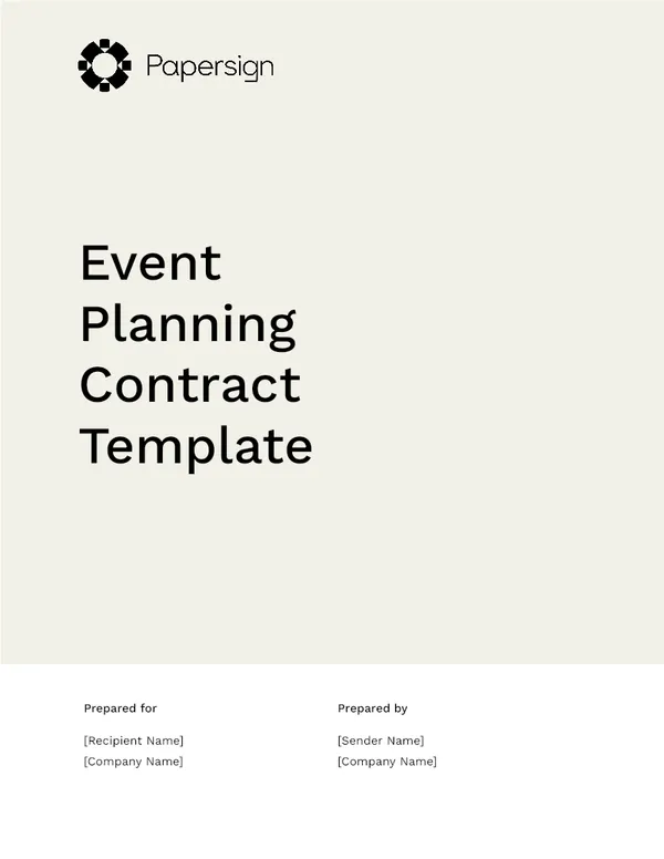Event Planning Contract Template