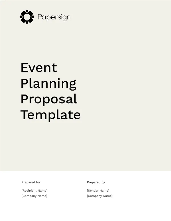 Event Planning Proposal Template