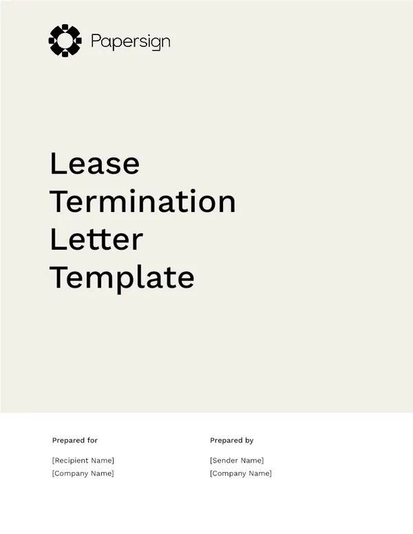 Lease Termination Letter Template