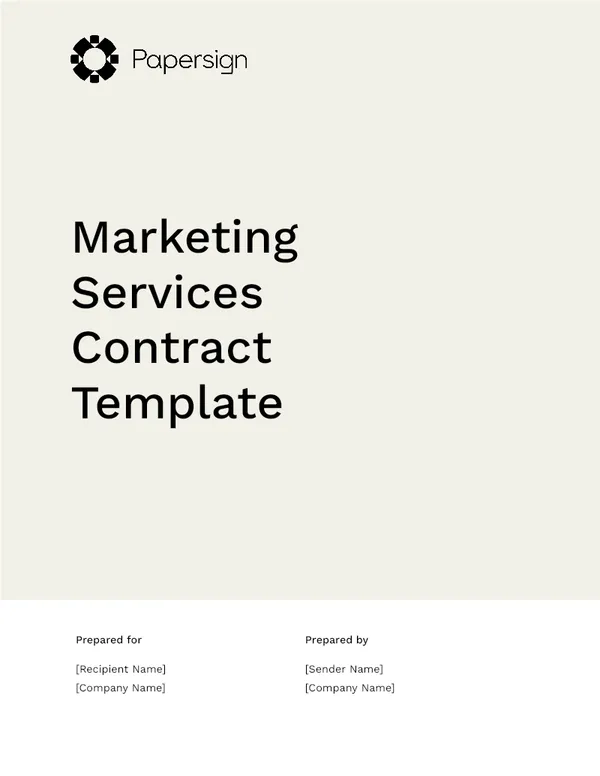 Marketing Services Contract Template