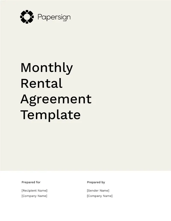 Month To Month Rental Agreement Template