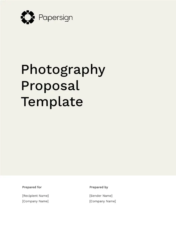 Photography Proposal Template