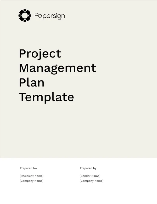 Project Management Plan Template