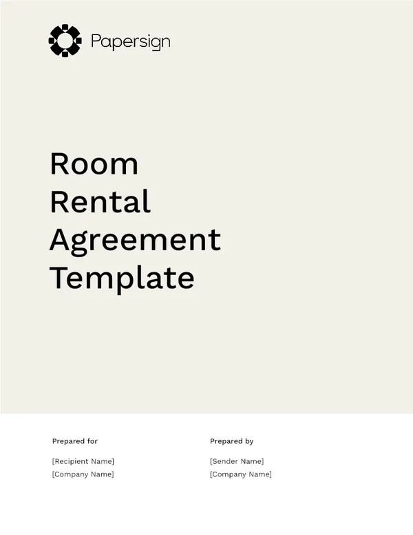Room Rental Agreement Template