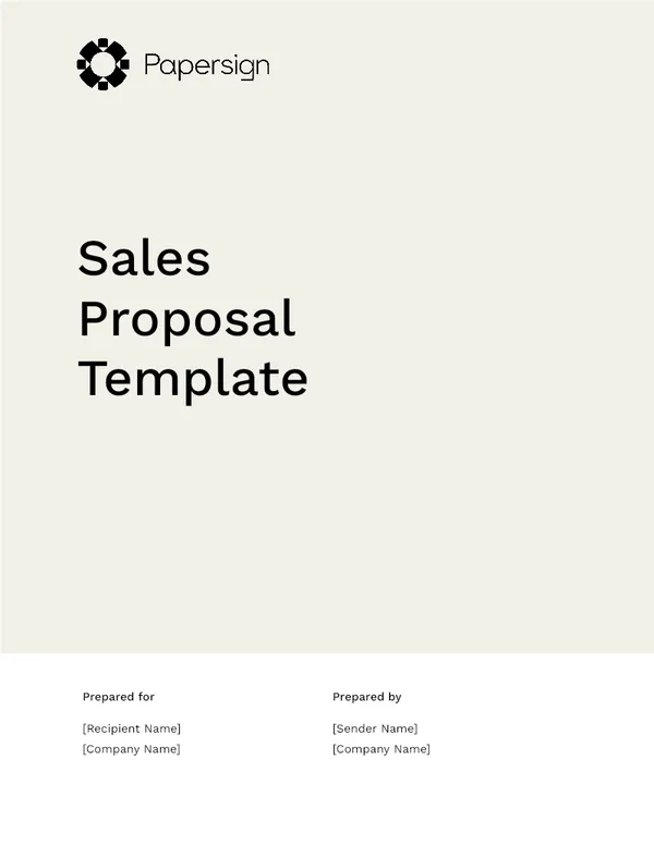 Sales Proposal Template