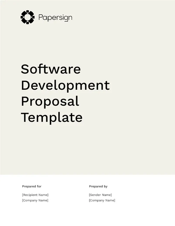 Software Development Proposal Template