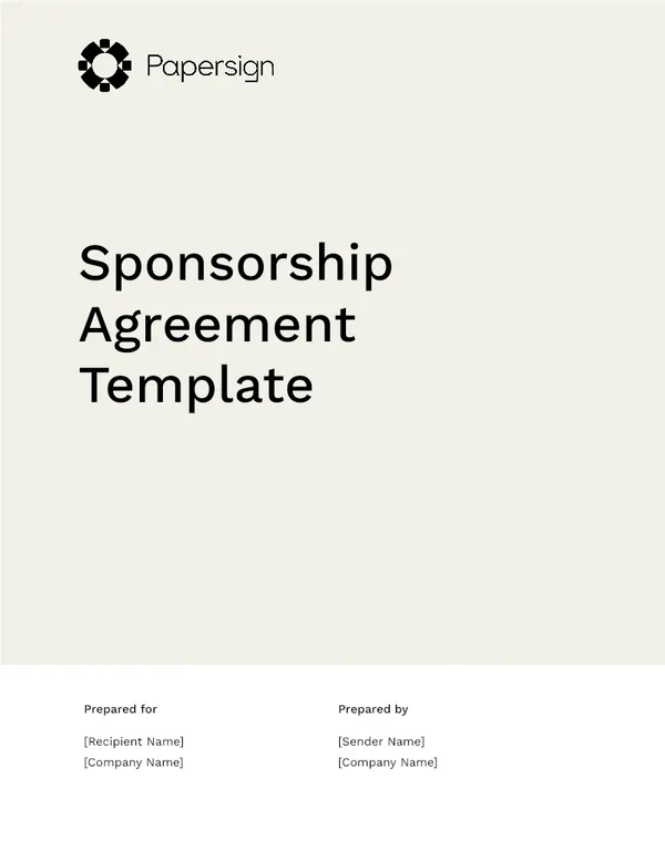 Sponsorship Agreement Template