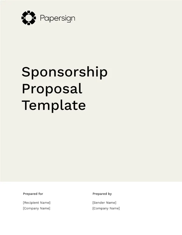 Sponsorship Proposal Template