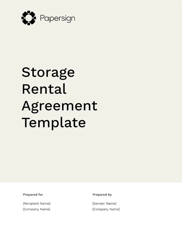 Storage Rental Agreement Template