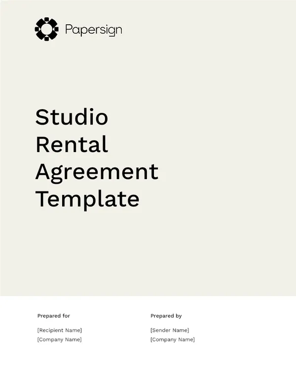 Studio Rental Agreement Template