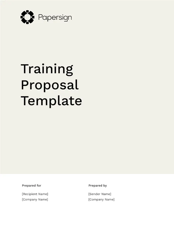 Training Proposal Template