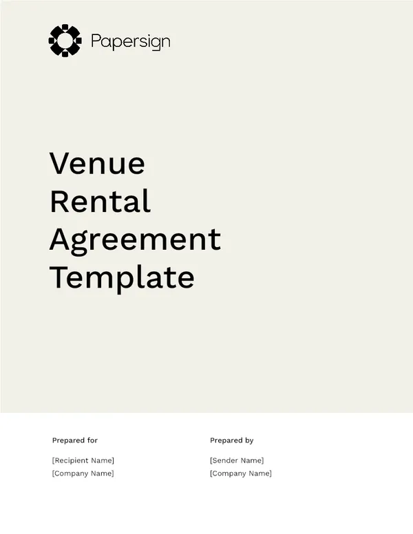 Venue Rental Agreement Template