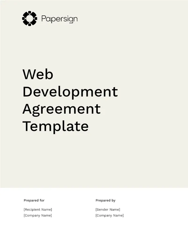 Web Development Agreement Template