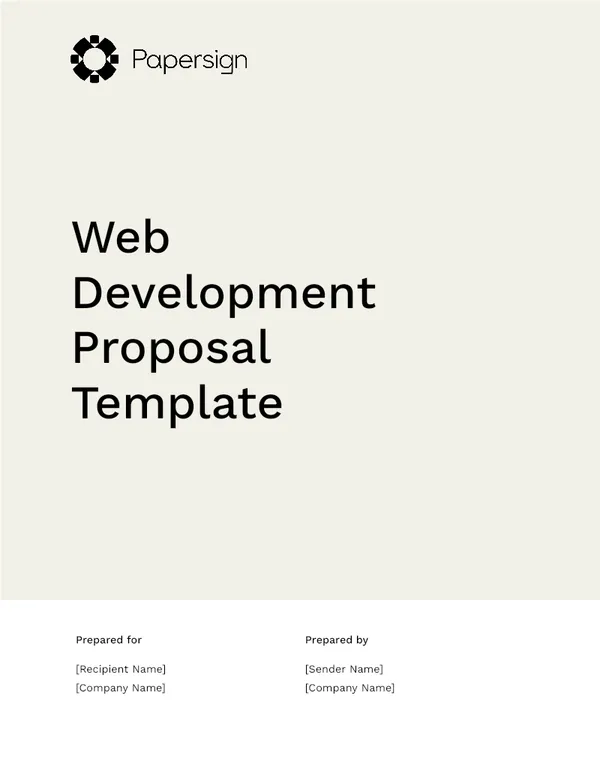Web Development Proposal Template