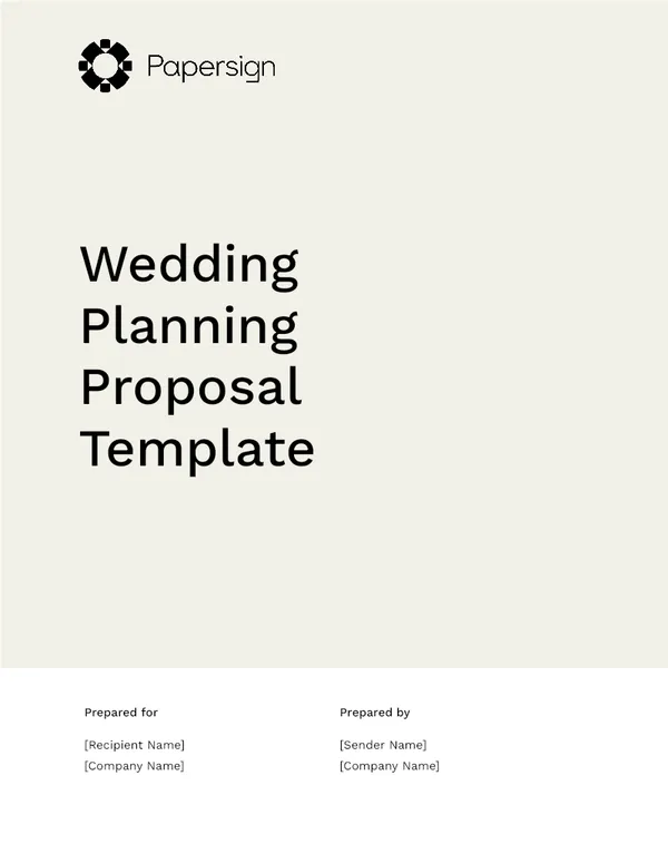 Wedding Planning Proposal Template
