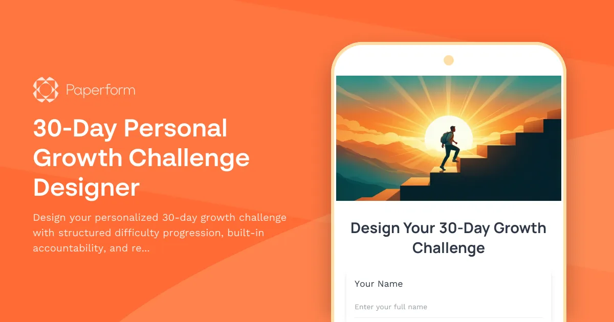 30-Day Personal Growth Challenge Designer