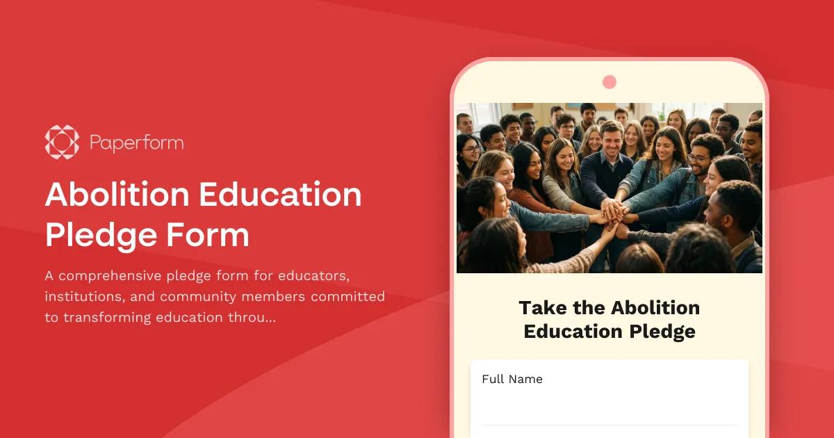 Abolition Education Pledge Form