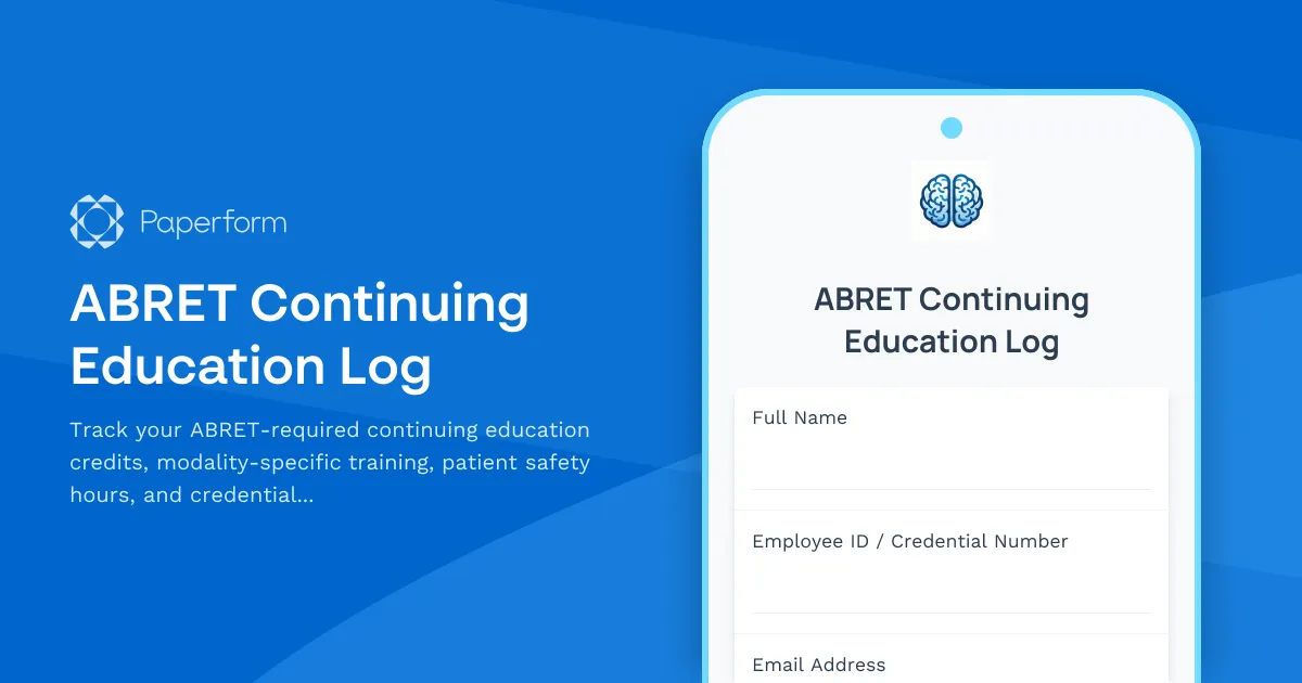 ABRET Continuing Education Log