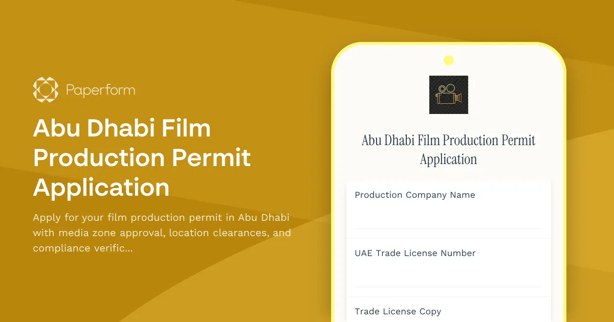 Abu Dhabi Film Production Permit Application