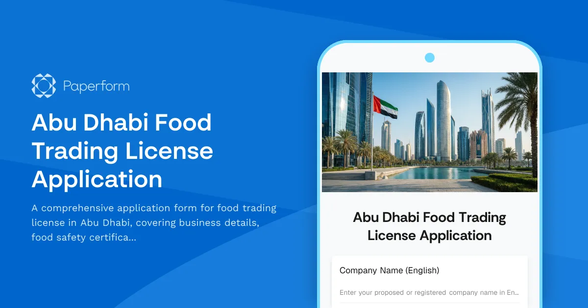 Abu Dhabi Food Trading License Application