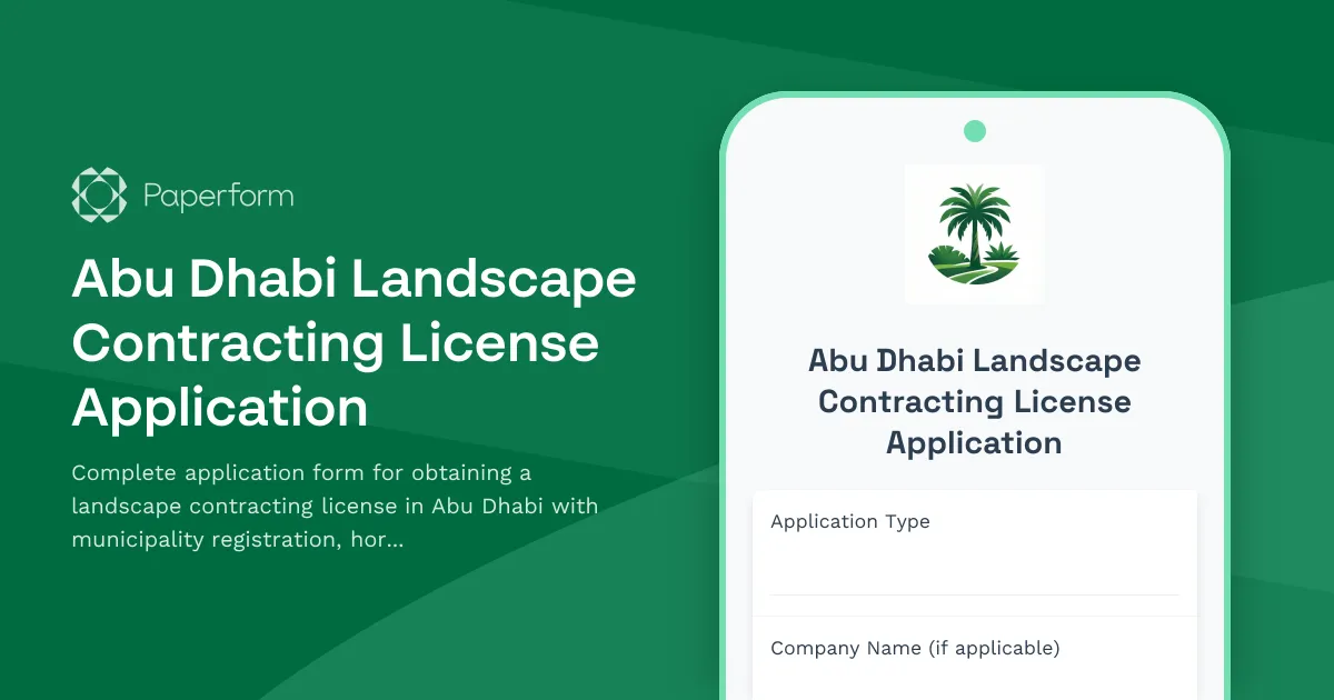 Abu Dhabi Landscape Contracting License Application