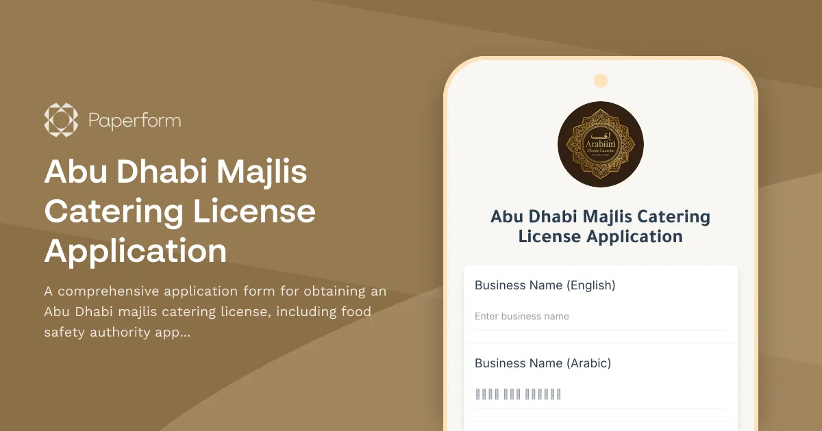 Abu Dhabi Majlis Catering License Application