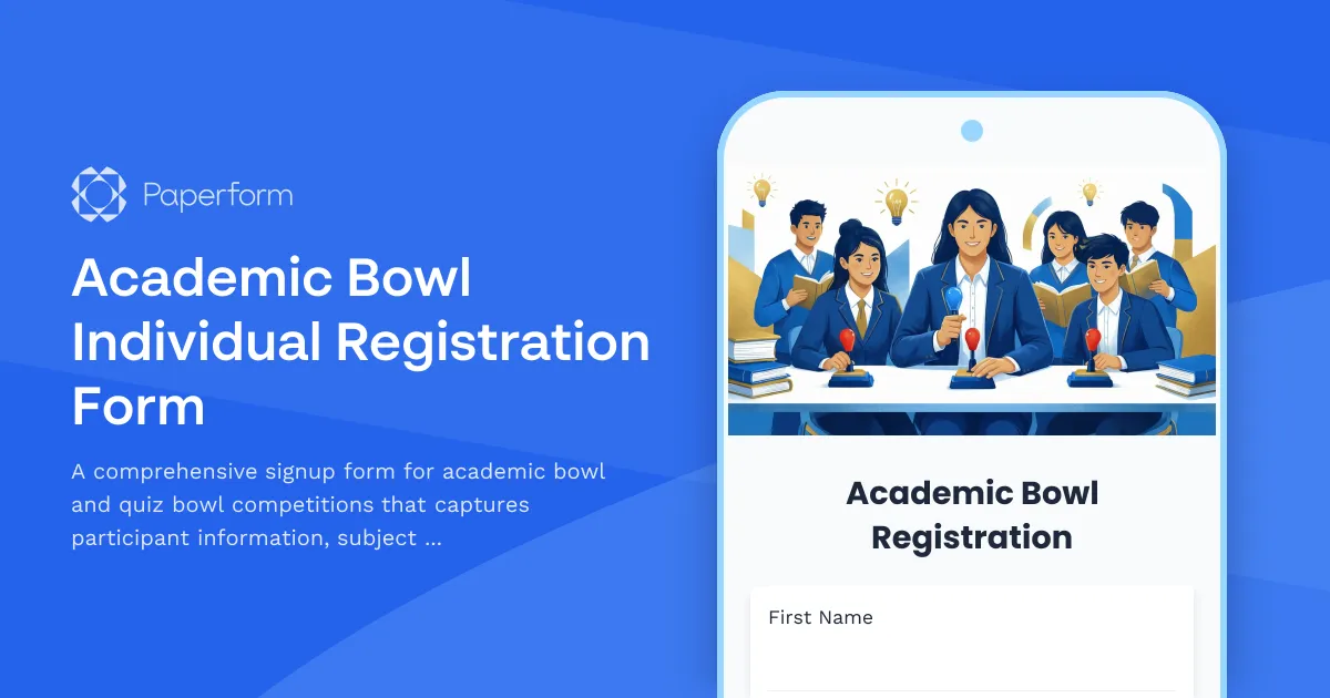 Academic Bowl Individual Registration Form