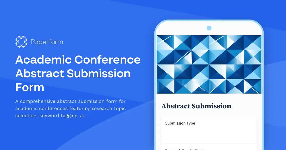 Academic Conference Abstract Submission Form