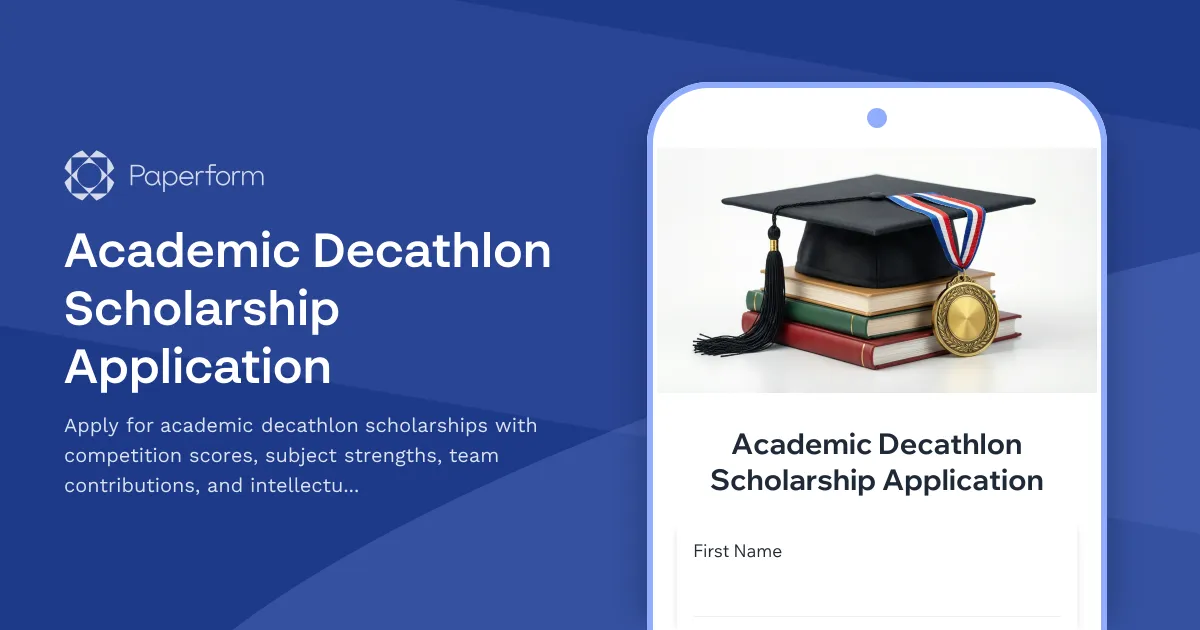 Academic Decathlon Scholarship Application