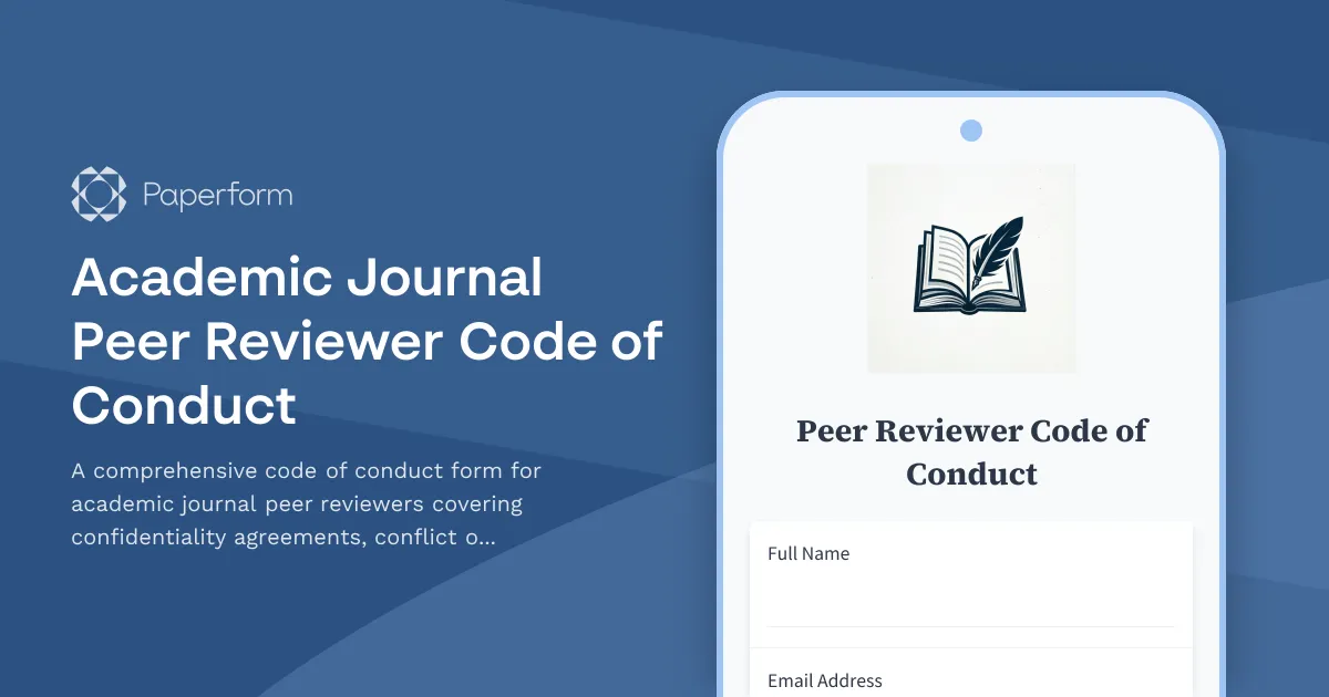 Academic Journal Peer Reviewer Code of Conduct