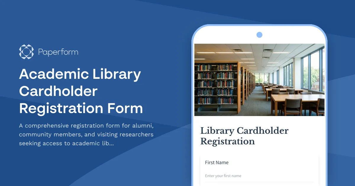 Academic Library Cardholder Registration Form